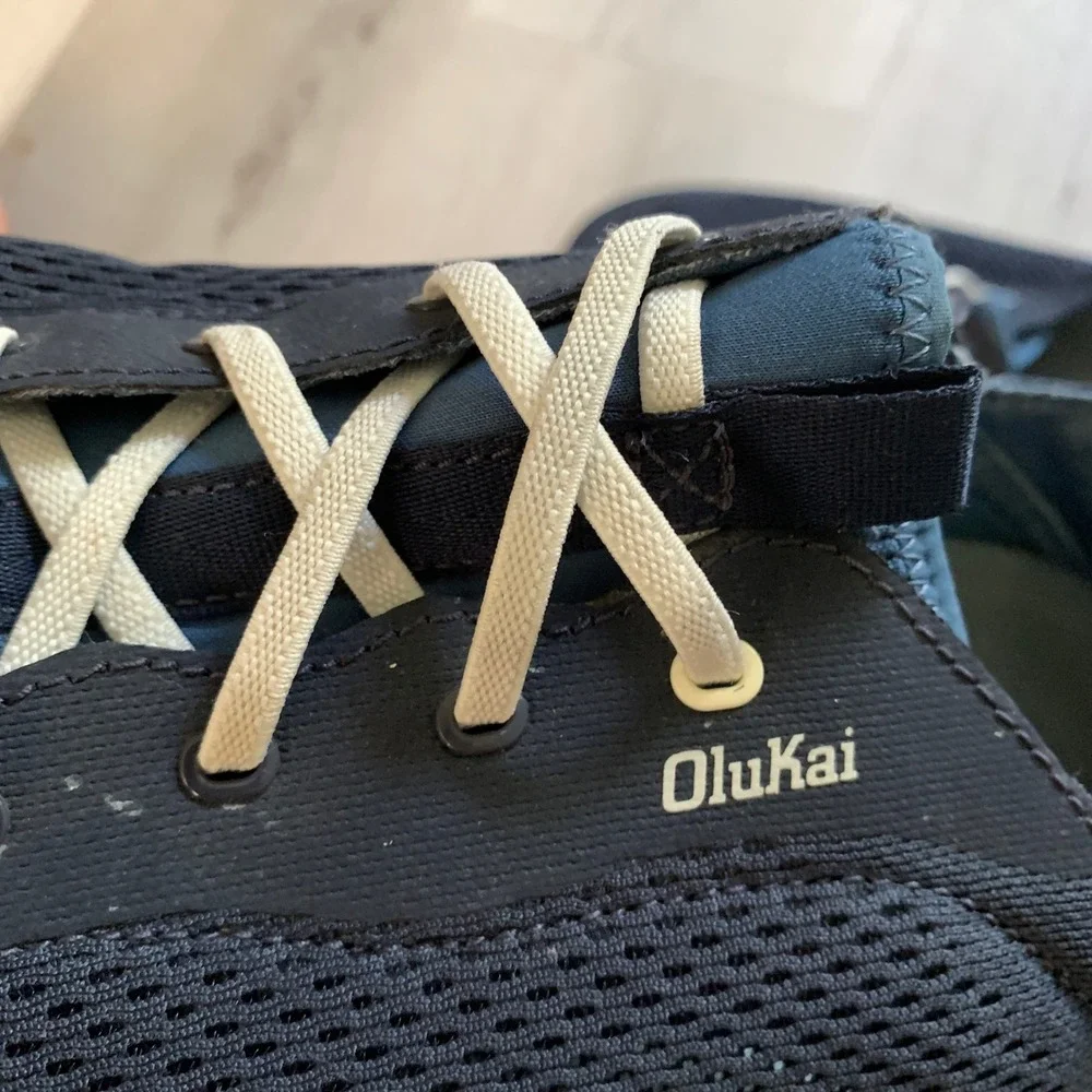 OluKai Moku Pae Mens 13 Navy Blue Mesh Boat Shoes Sneakers 10472-DE18